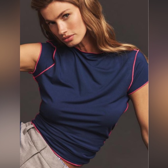 NWT Dolan (Anthropologie) Contrast stitch tee size M - Picture 1 of 2